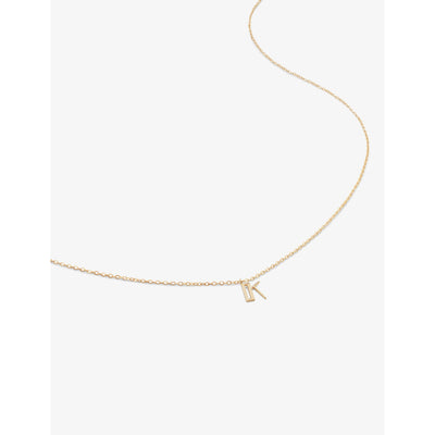 selfridges Monica Vinader Small Letter K 14ct Yellow Gold Pendant Necklace- Buy online at McGrocer