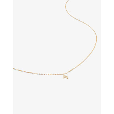 selfridges Monica Vinader Small Letter N 14ct Yellow Gold Pendant Necklace- Buy online at McGrocer