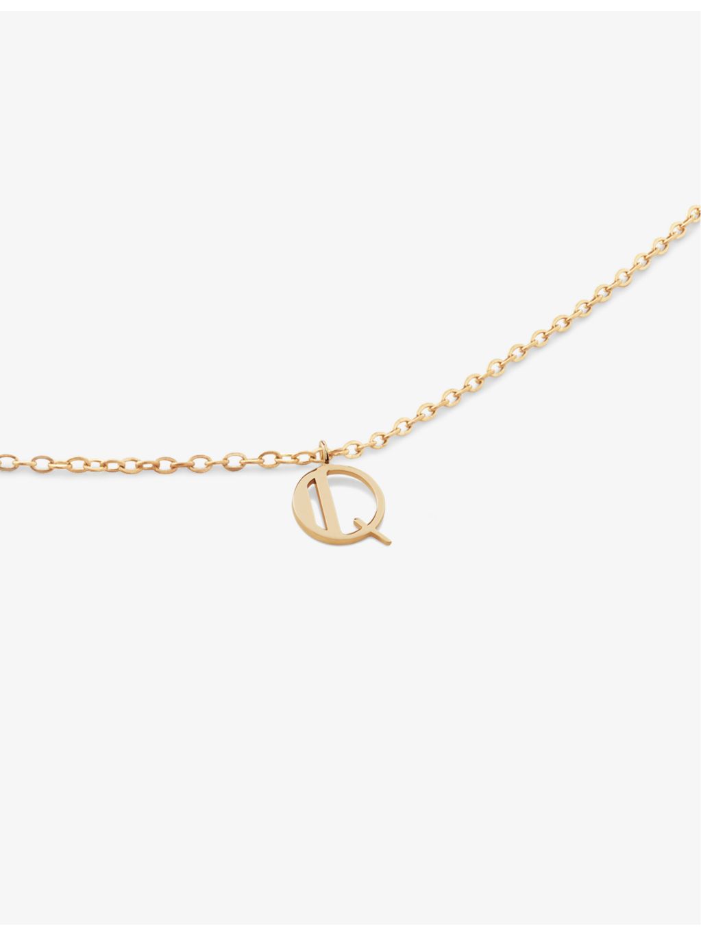 Monica Vinader letter Q 14ct yellow-gold pendant necklace, imported from the UK