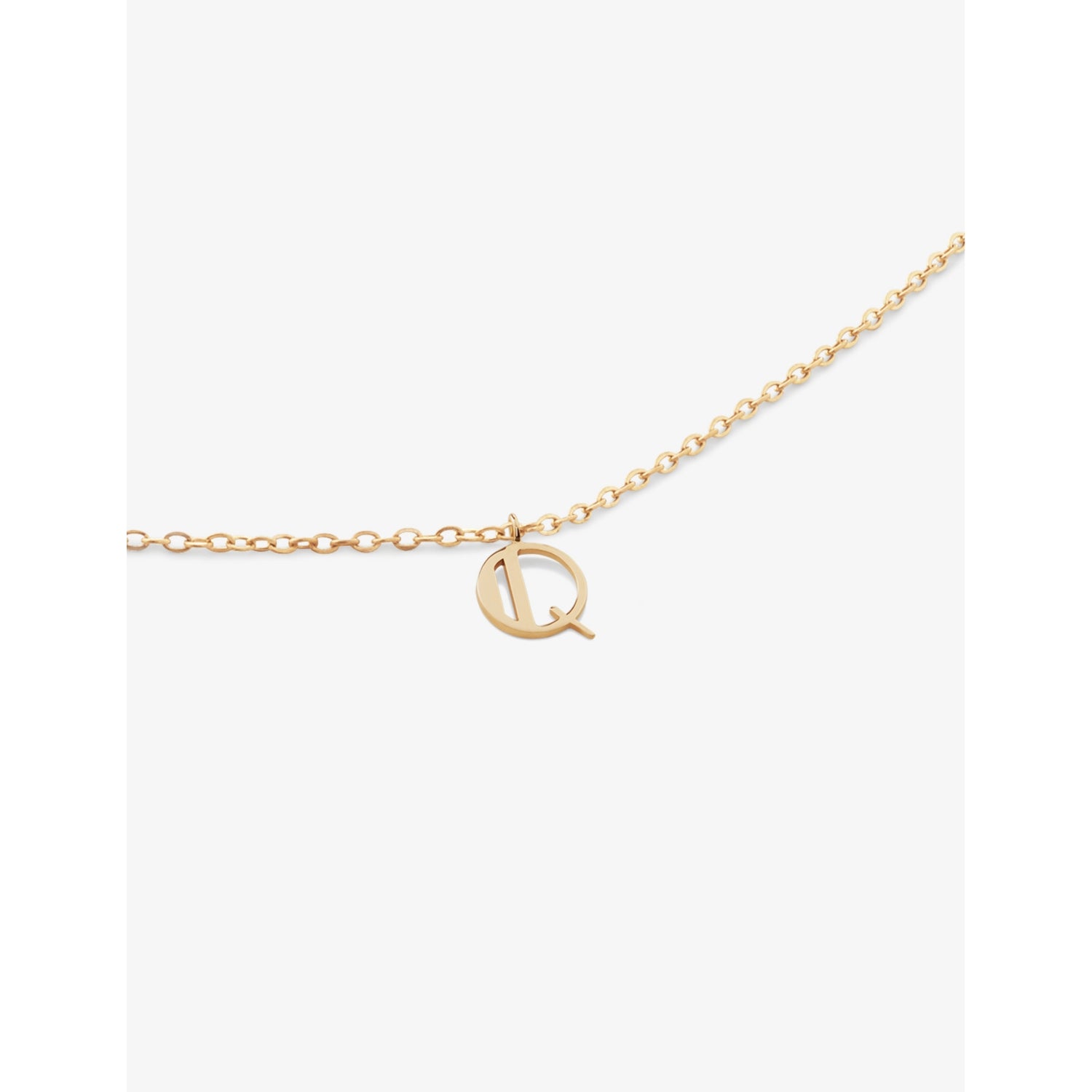 Monica Vinader letter Q 14ct yellow-gold pendant necklace, imported from the UK