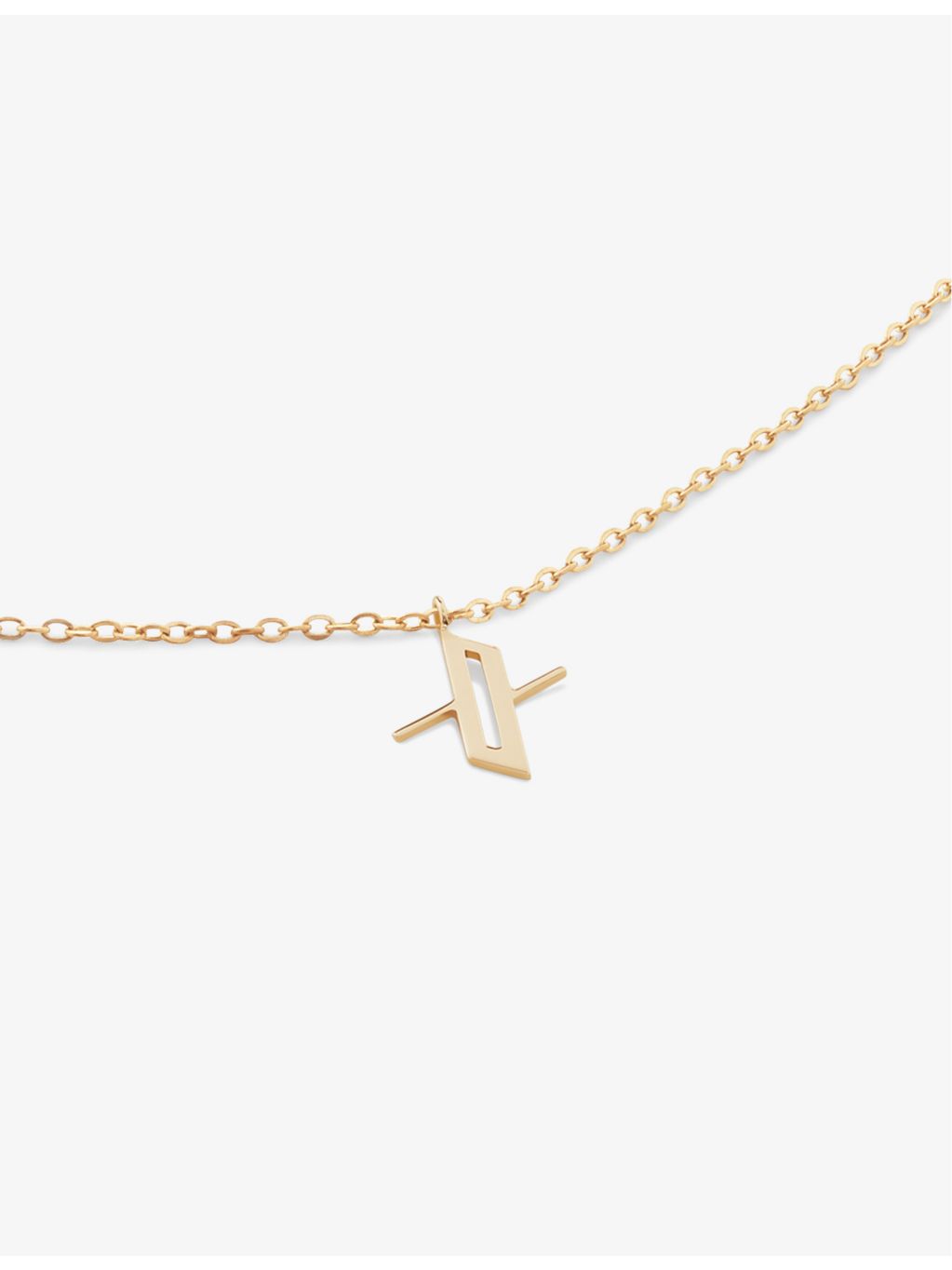 Monica Vinader 14ct yellow-gold letter X pendant necklace, UK version