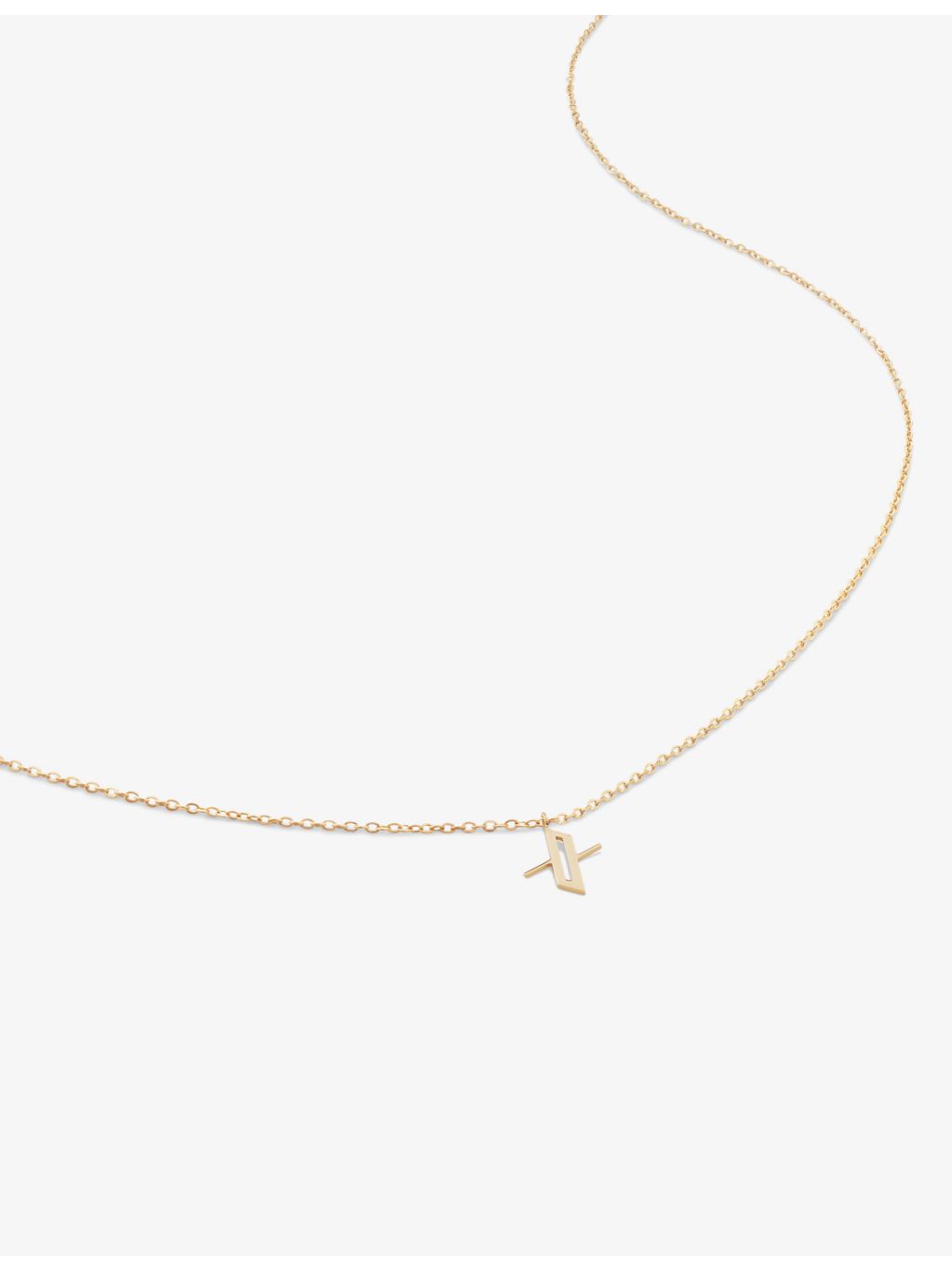Monica Vinader 14ct yellow-gold letter X pendant necklace, UK version