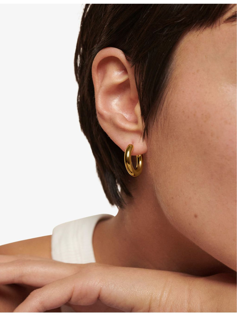 Monica Vinader small gold vermeil hoop earrings, UK version