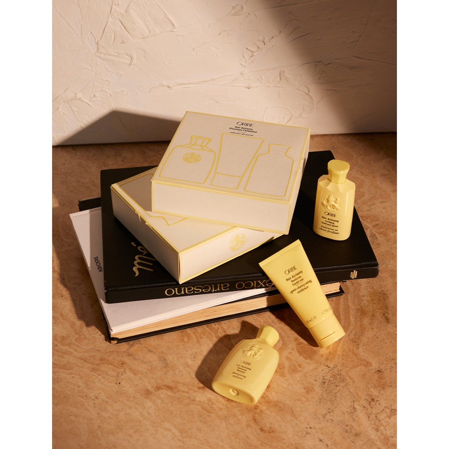 Oribe Hair Alchemy discovery set with shampoo, conditioner and serum (British brand)