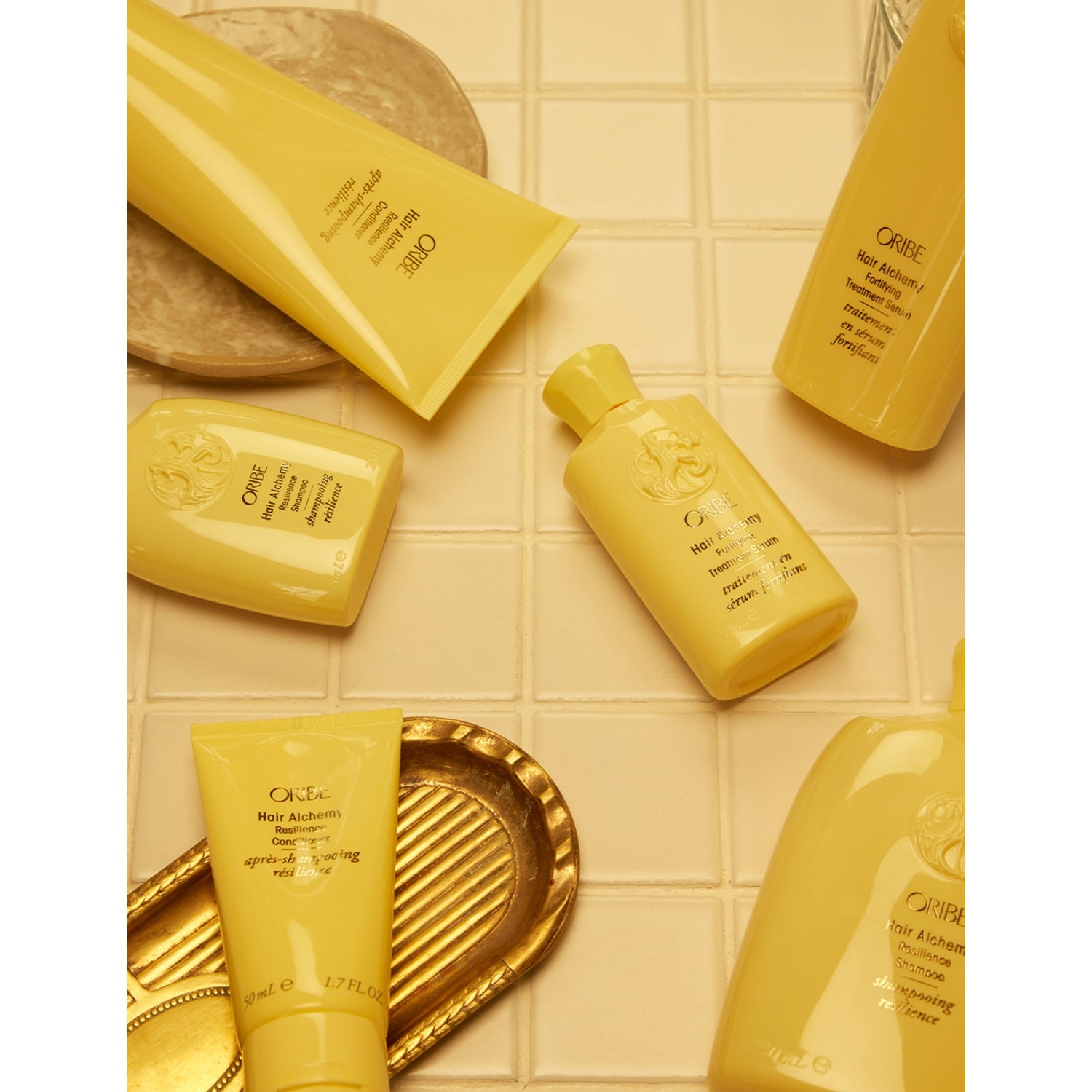 Oribe Hair Alchemy discovery set with shampoo, conditioner and serum (British brand)