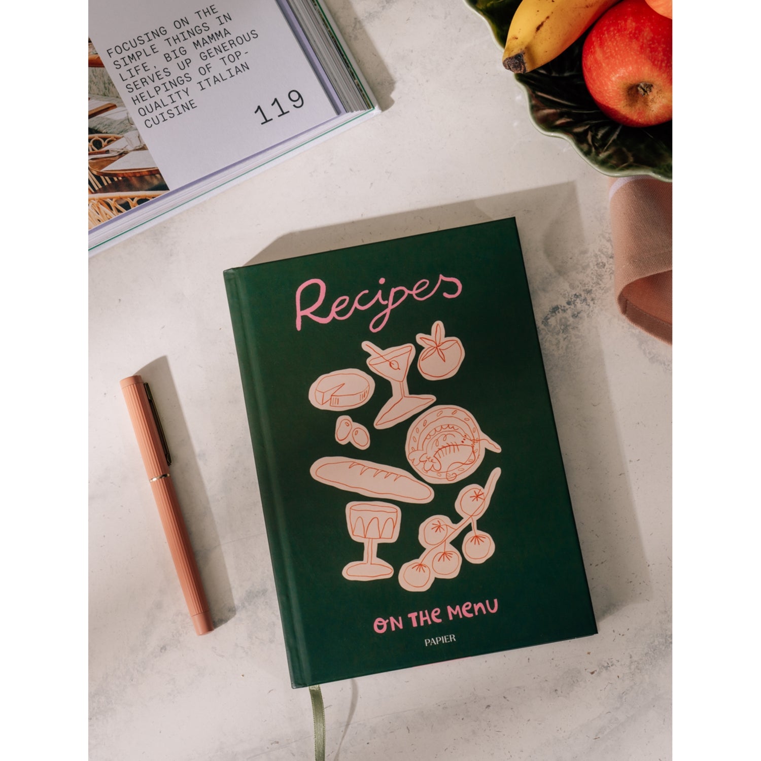 Papier Al Fresco recipe card notebook 15.3cm x 21.5cm (British brand)