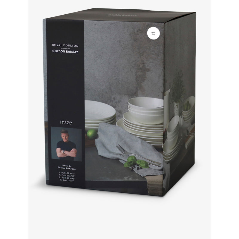 Gordon Ramsay Maze 16-piece porcelain dinner set (British brand)