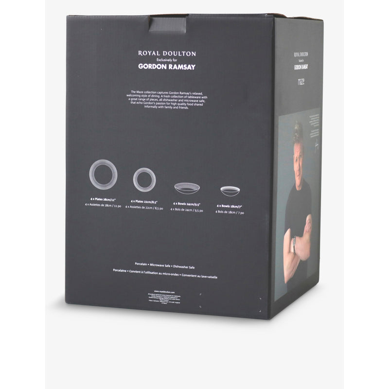Gordon Ramsay Maze 16-piece porcelain dinner set (British brand)