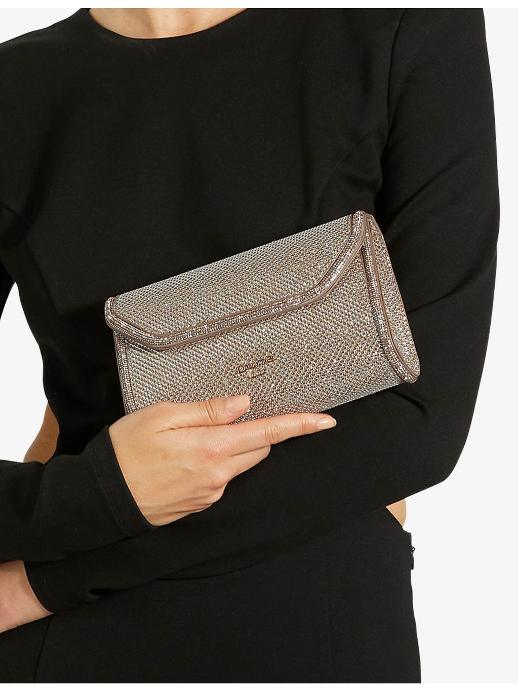 Dune woven clutch bag chain-strap, imported from the UK