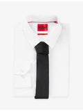 HUGO monogram jacquard silk tie with wide blade, imported from the UK
