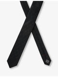 HUGO monogram jacquard silk tie with wide blade, imported from the UK
