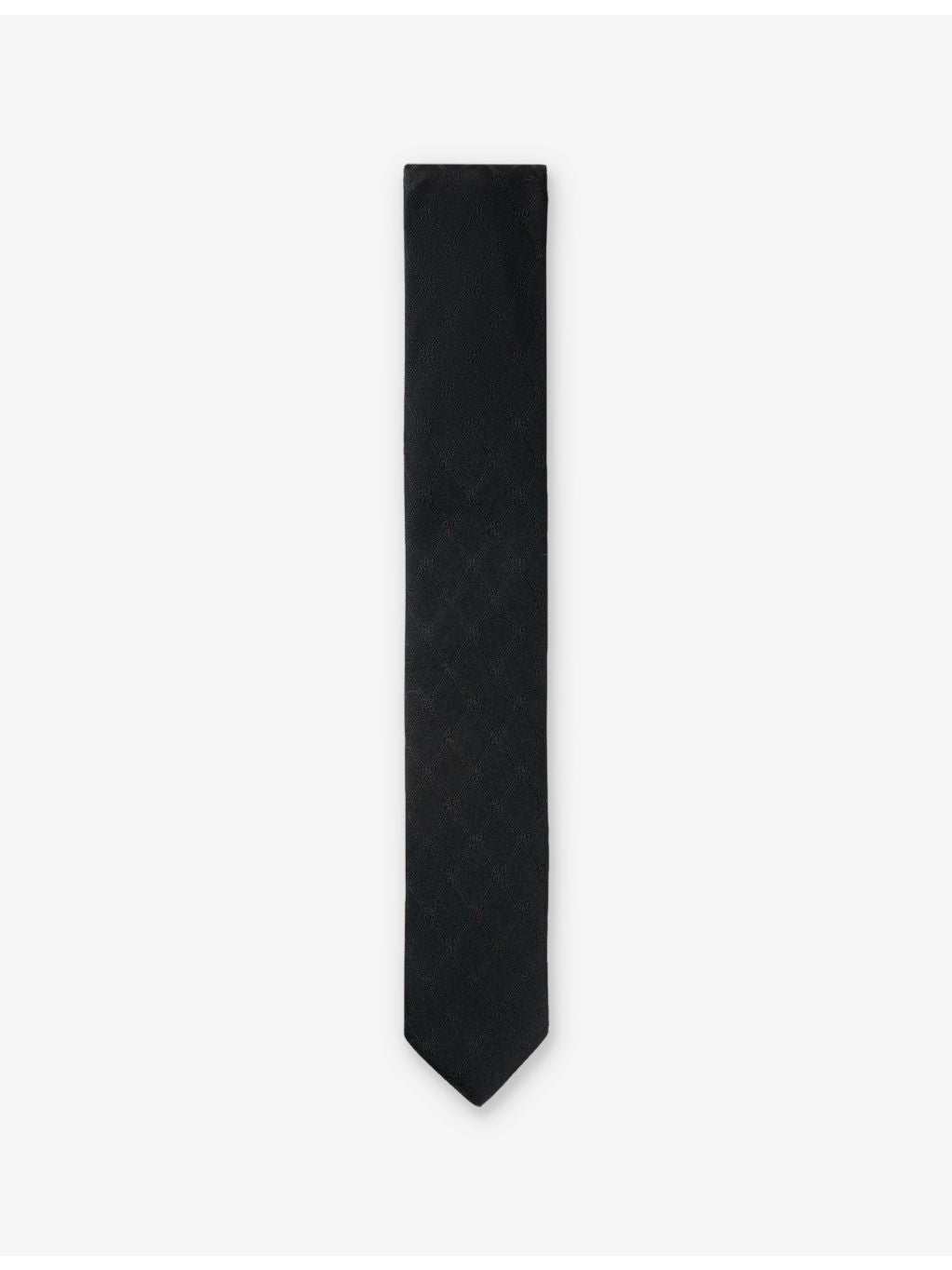 HUGO monogram jacquard silk tie with wide blade, imported from the UK