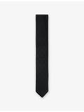 HUGO monogram jacquard silk tie with wide blade, imported from the UK
