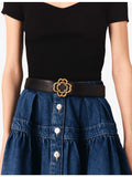 Maje leather belt butterfly rhinestone embellishment 2cm - British product
