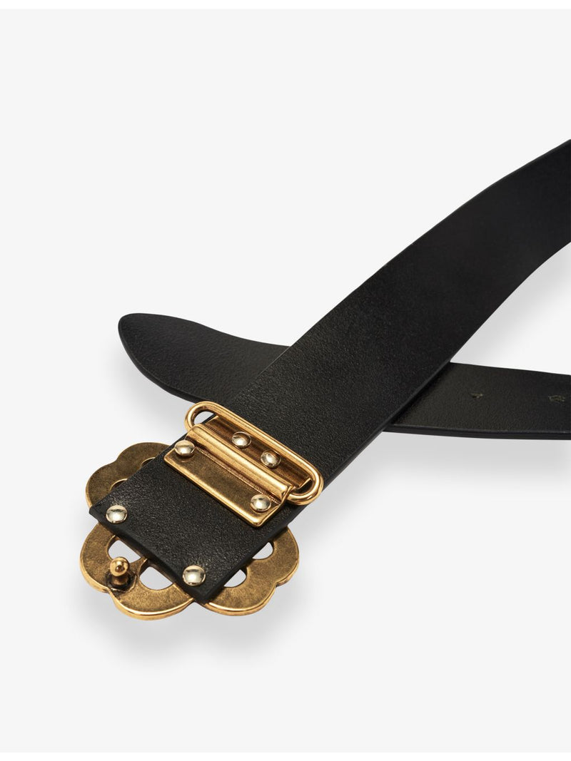 Maje leather belt butterfly rhinestone embellishment 2cm - British product