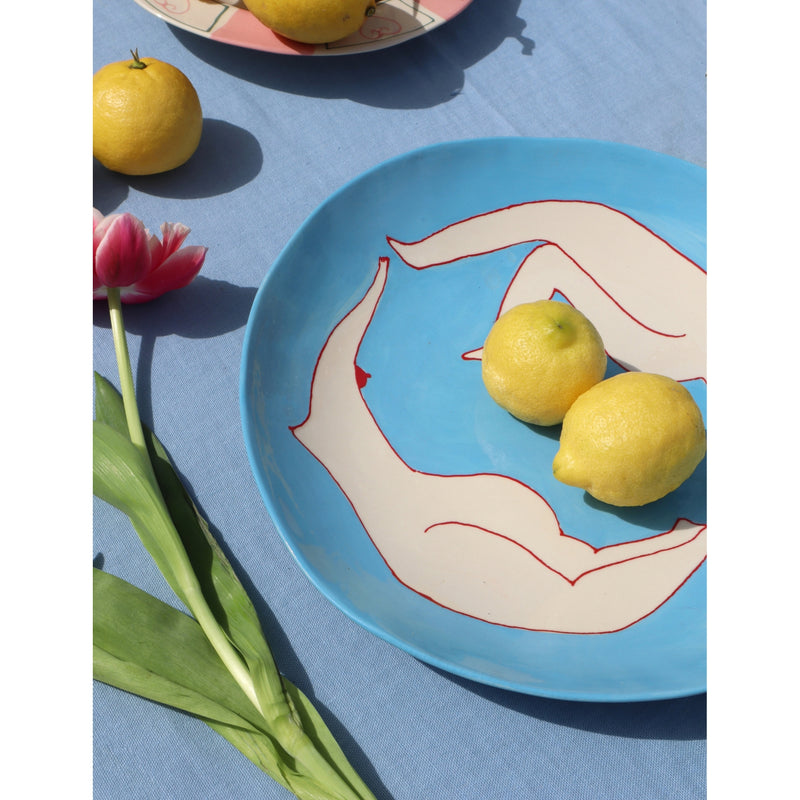 Swimmers hand-painted stoneware fruit platter 36cm - British product