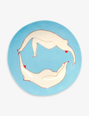 Swimmers hand-painted stoneware fruit platter 36cm - British product