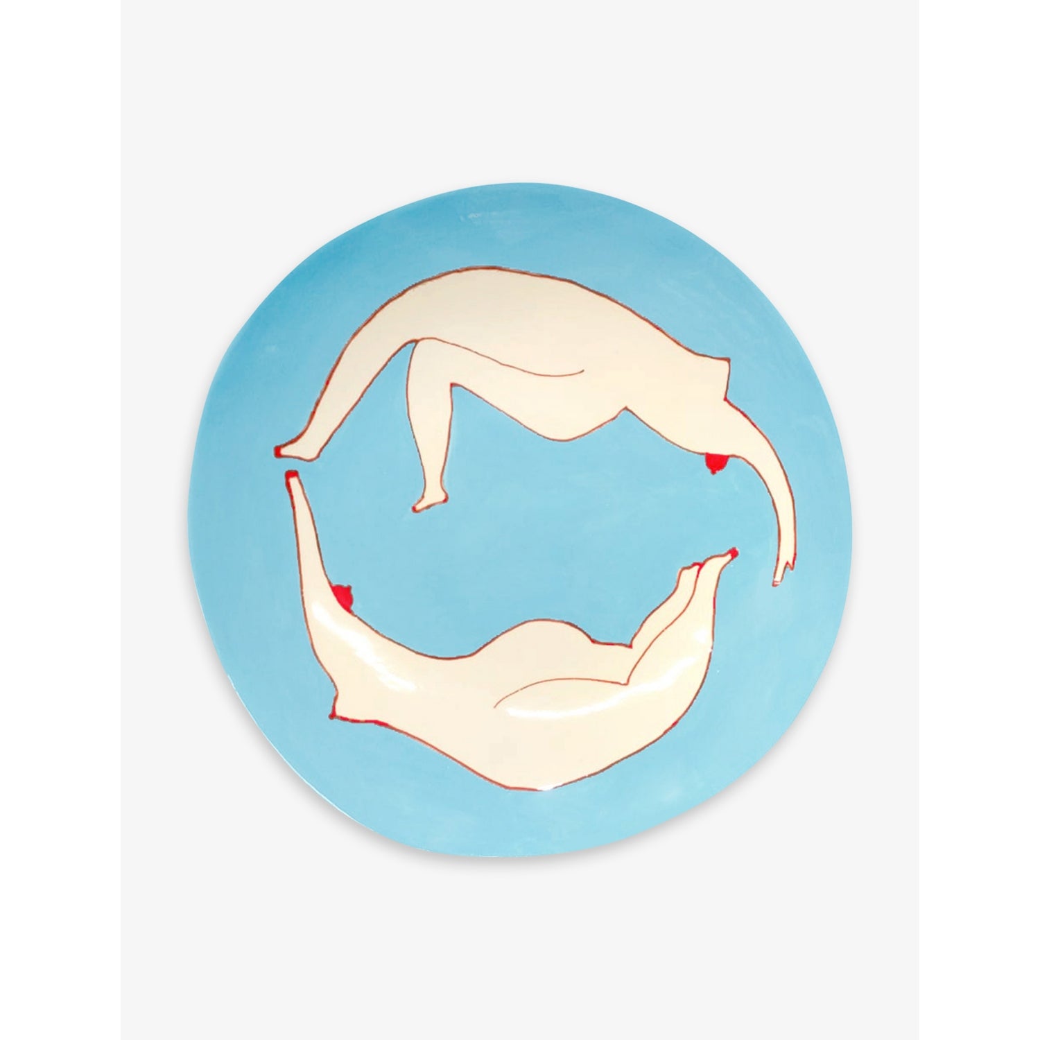 Swimmers hand-painted stoneware fruit platter 36cm - British product