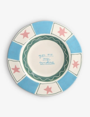 Laetitia Rouget hand-painted stoneware dinner plate 26cm (British brand)
