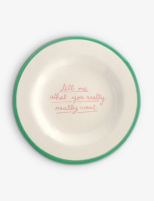 Laetitia Rouget hand-painted stoneware dessert plate 20cm, imported from the UK