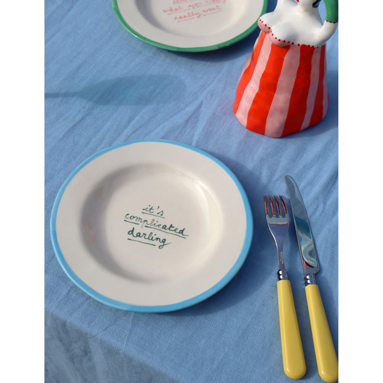 Laetitia Rouget It's Complicated Darling stoneware plate 20cm, imported from the UK