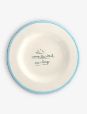 Laetitia Rouget It's Complicated Darling stoneware plate 20cm, imported from the UK