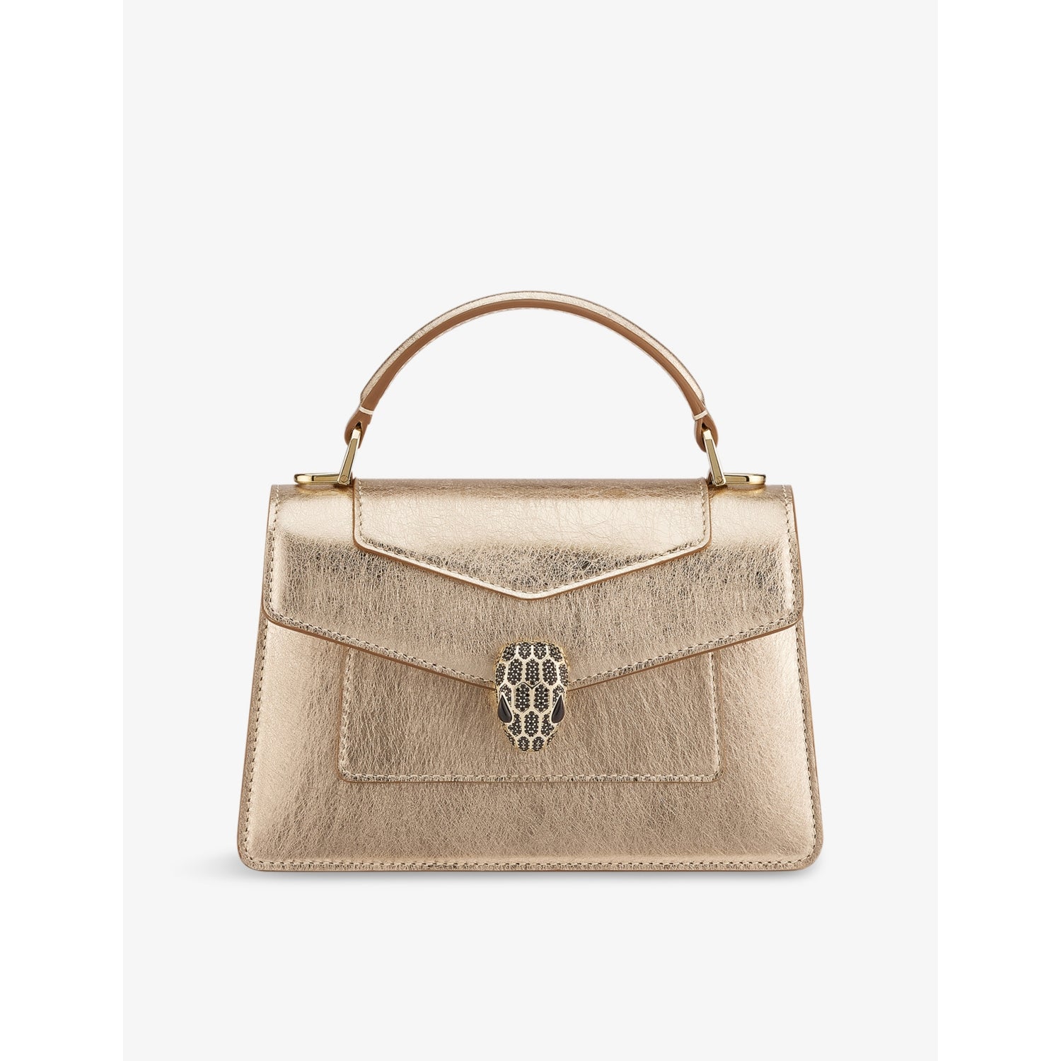 Bvlgari Serpenti Forever mini stud-embellished leather top-handle bag