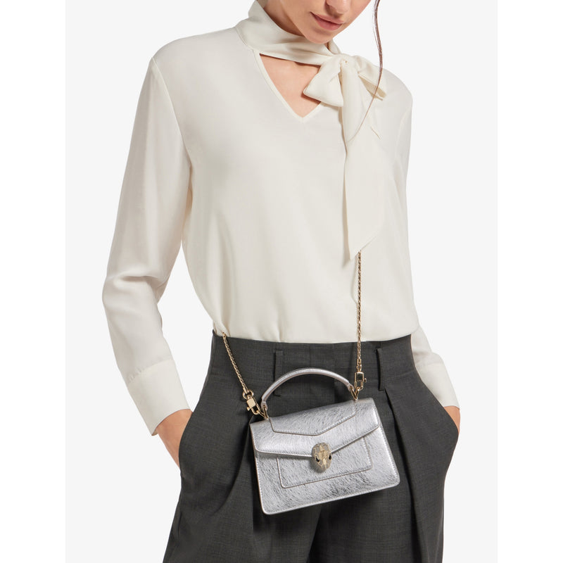Bvlgari Serpenti Forever mini stud-embellished leather handbag (British brand)