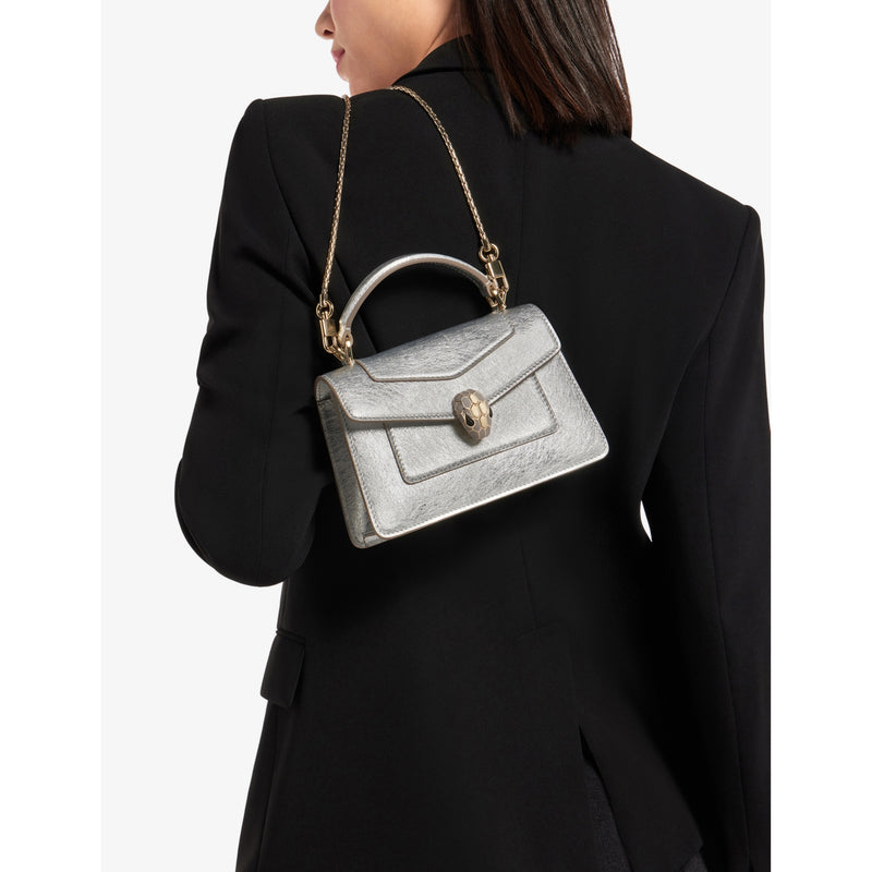 Bvlgari Serpenti Forever mini stud-embellished leather handbag (British brand)