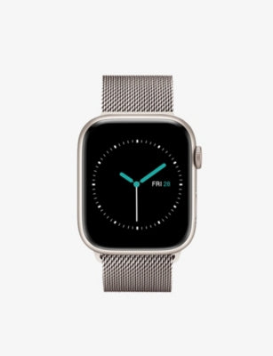 Mintapple Milanese stainless-steel watch strap 44mm in Starlight, imported from the UK