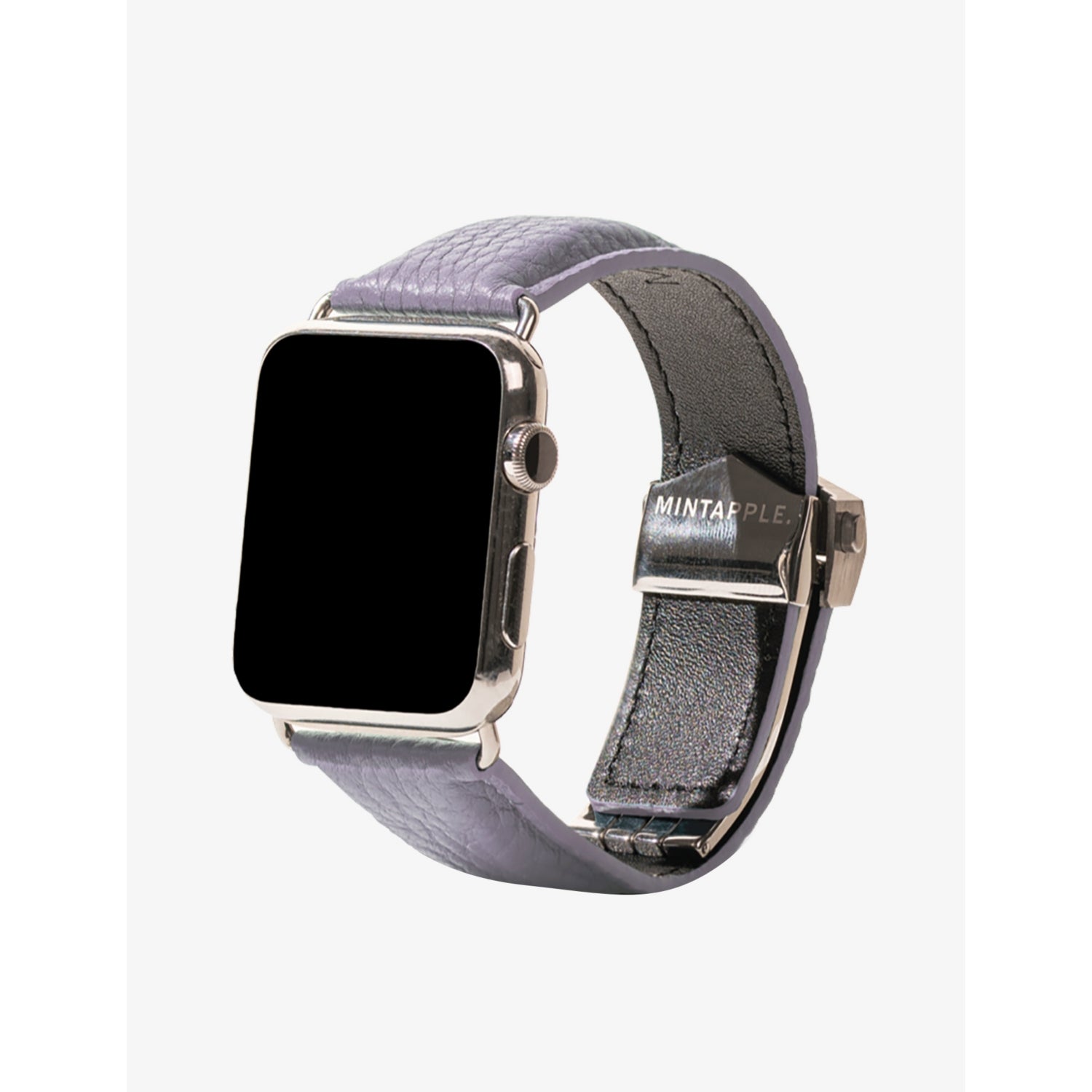 Mintapple grained leather watch strap 40mm, imported from the UK