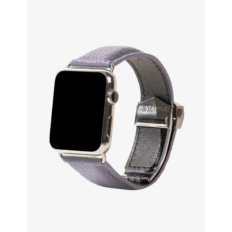 Mintapple grained leather watch strap 40mm, imported from the UK