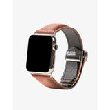 MINTAPPLE grained-leather and stainless-steel watch strap 40mm, UK version