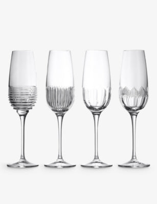Mixology crystal flute glasses set of four 335ml (British brand)