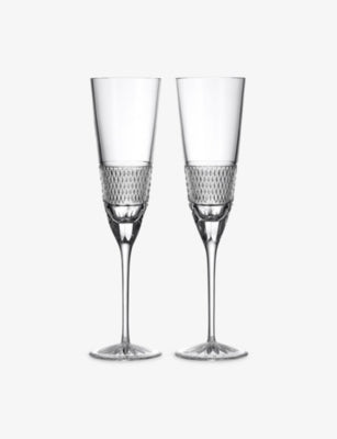 Waterford Copper Coast crystal flutes set of two, imported from the UK