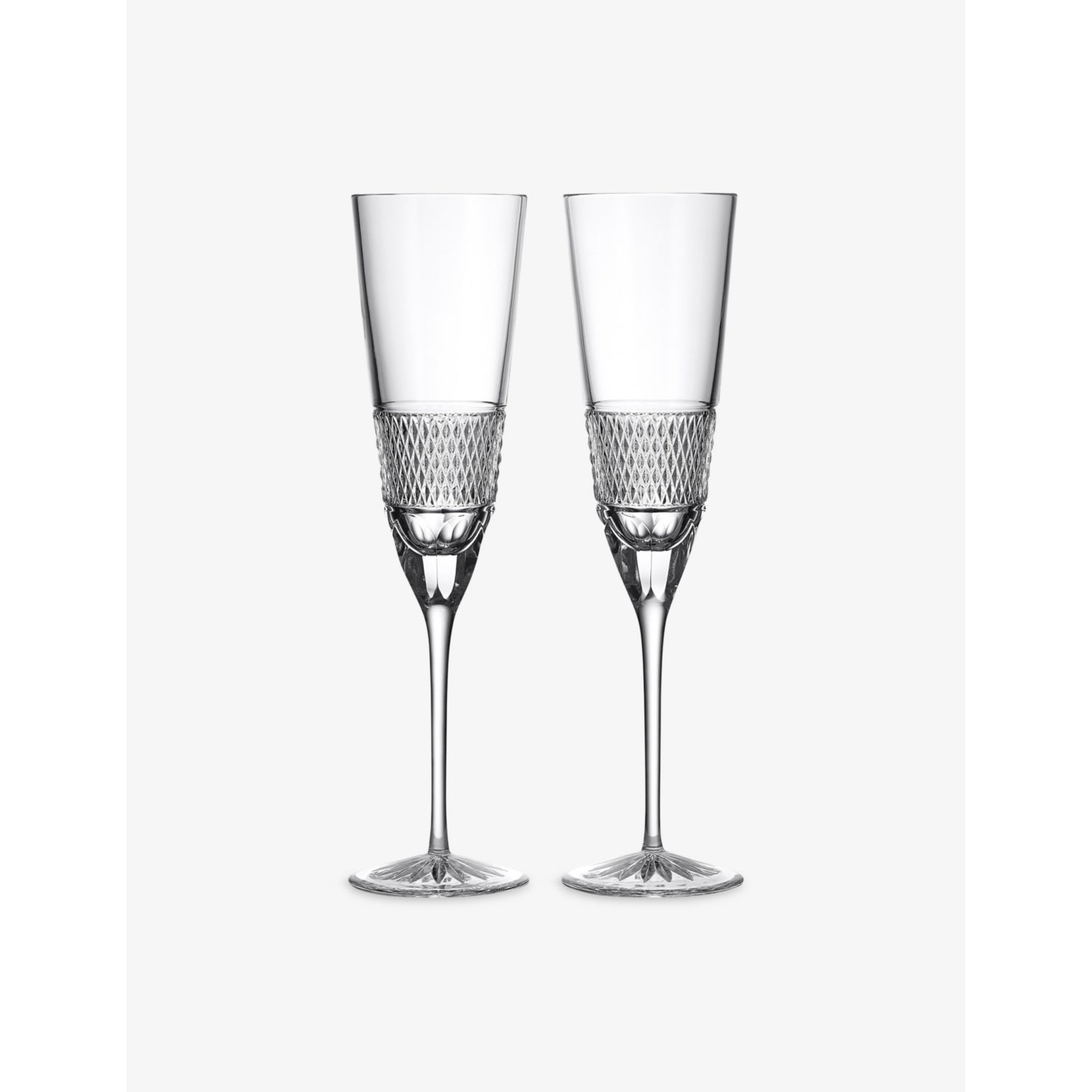 Waterford Copper Coast crystal flutes set of two, imported from the UK