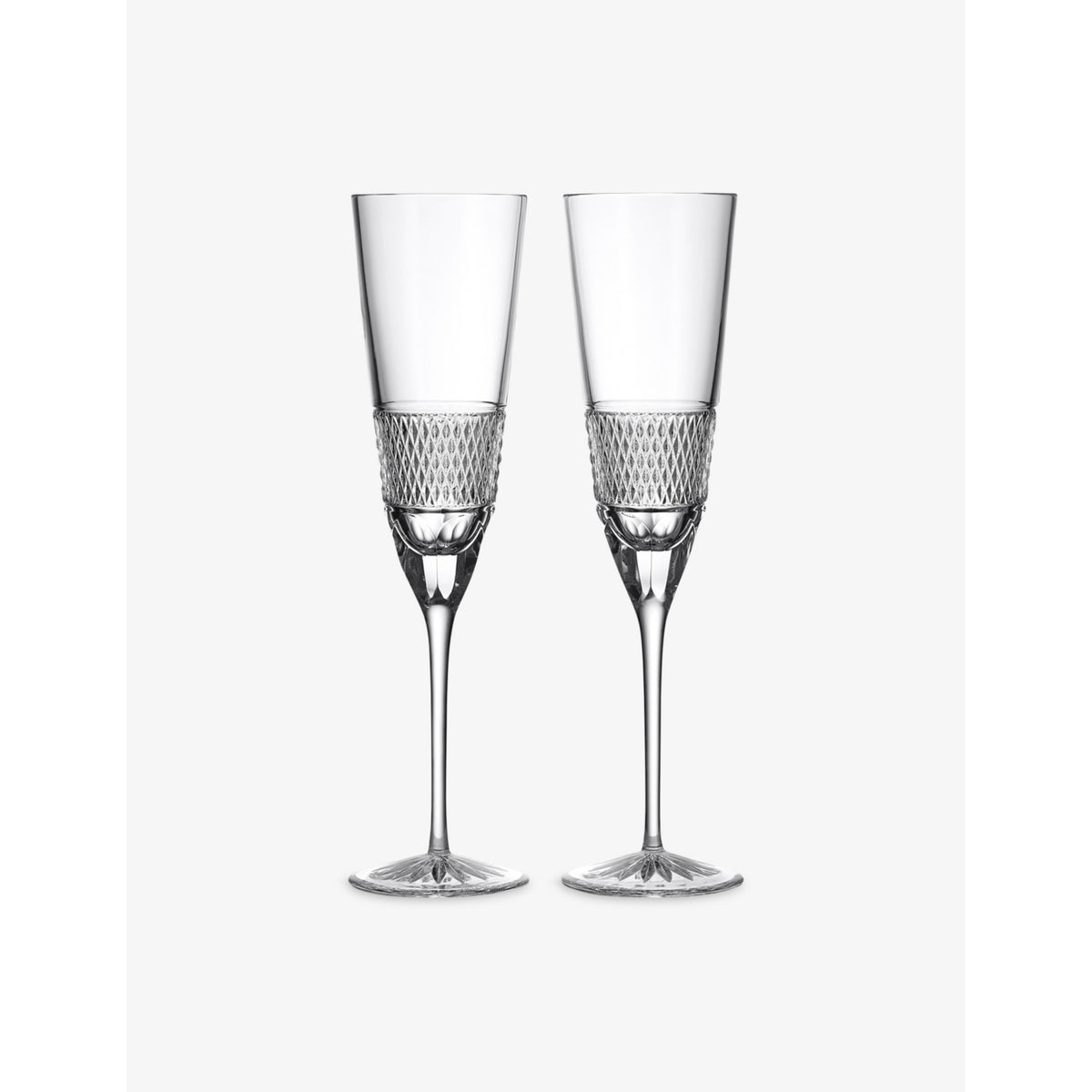 Waterford Copper Coast crystal flutes set of two, imported from the UK