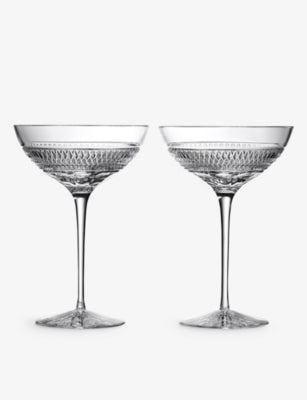 Waterford Copper Coast crystal coupe glasses 320ml, imported from the UK