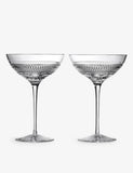 Waterford Copper Coast crystal coupe glasses 320ml, imported from the UK