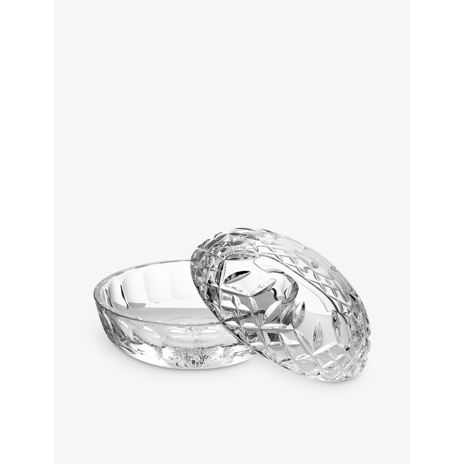 Waterford Lismore crystal glass covered box 13cm, UK version