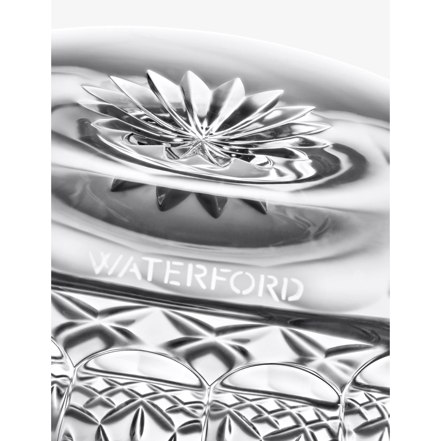 Waterford Lismore crystal glass covered box 13cm, UK version