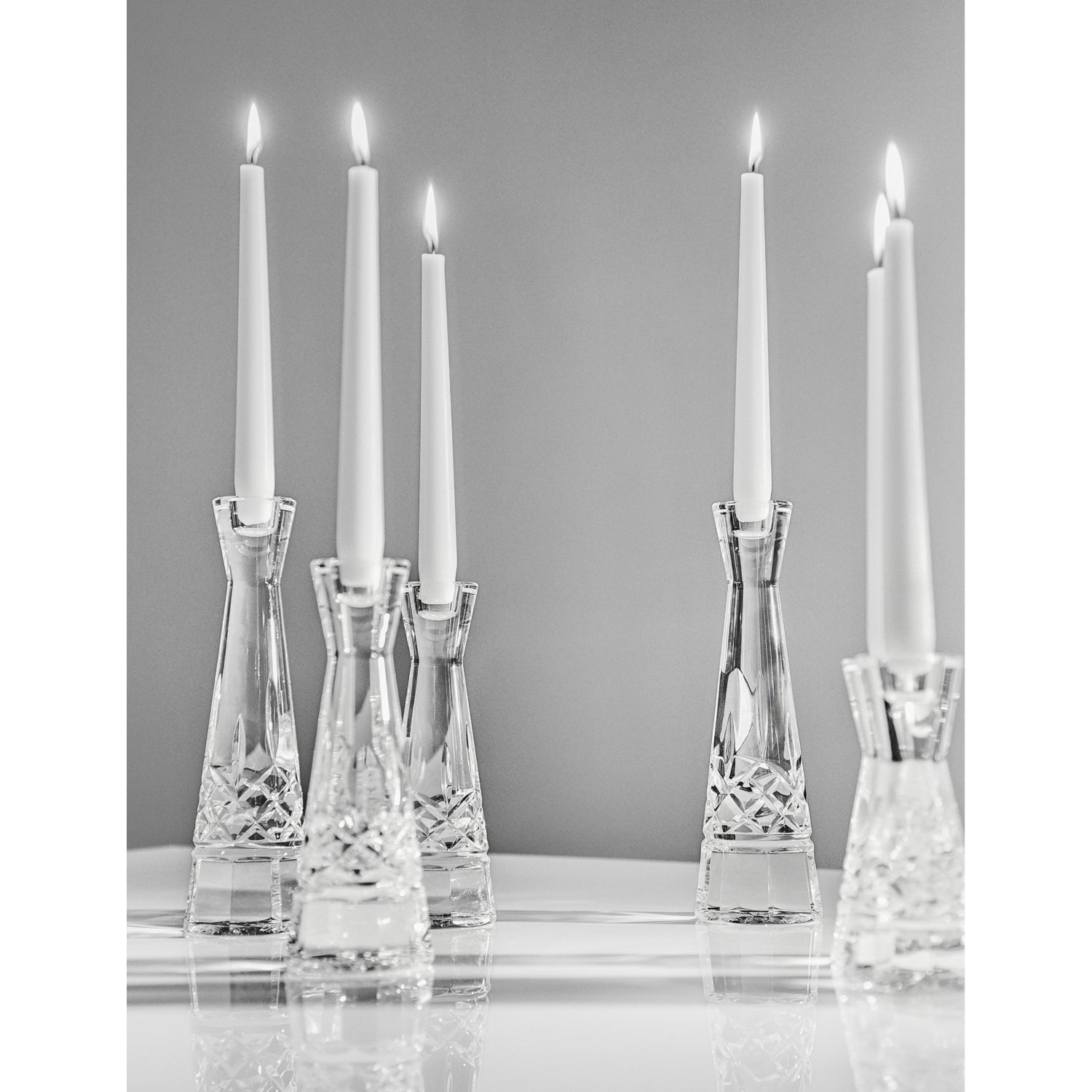 Waterford Lismore crystal candlesticks 25cm set of two, imported from the UK