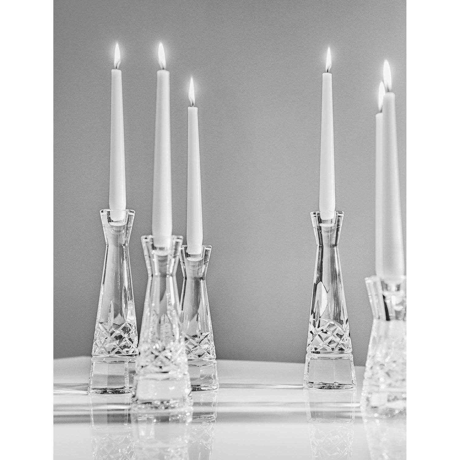 Waterford Lismore crystal candlesticks set of two 15cm, UK version
