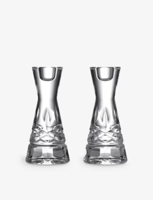 Waterford Lismore crystal candlesticks set of two 15cm, UK version