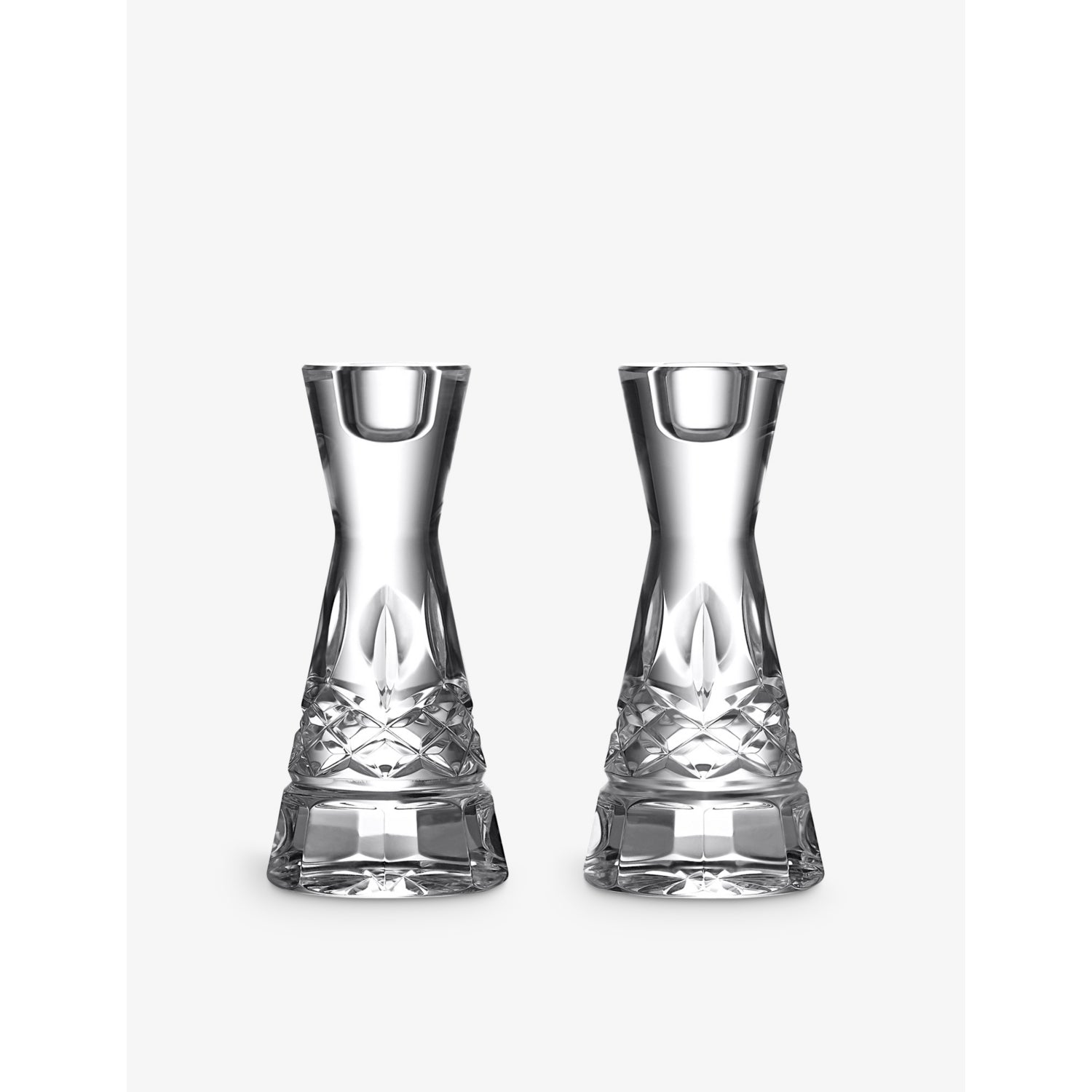 Waterford Lismore crystal candlesticks set of two 15cm, UK version
