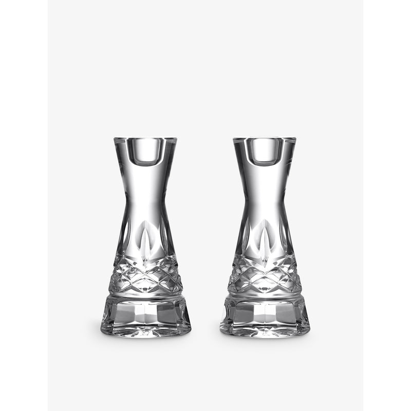 Waterford Lismore crystal candlesticks set of two 15cm, UK version