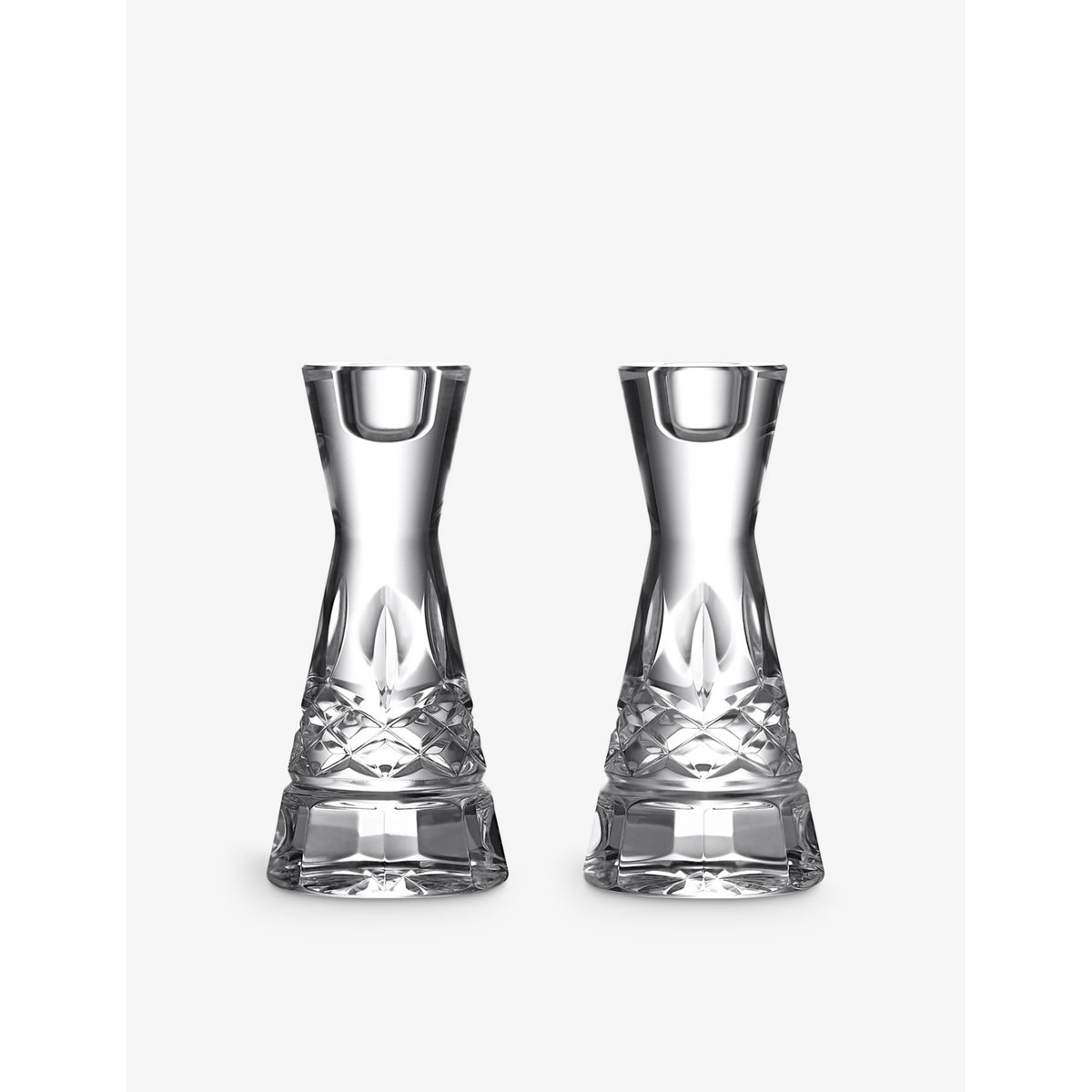 Waterford Lismore crystal candlesticks set of two 15cm, UK version