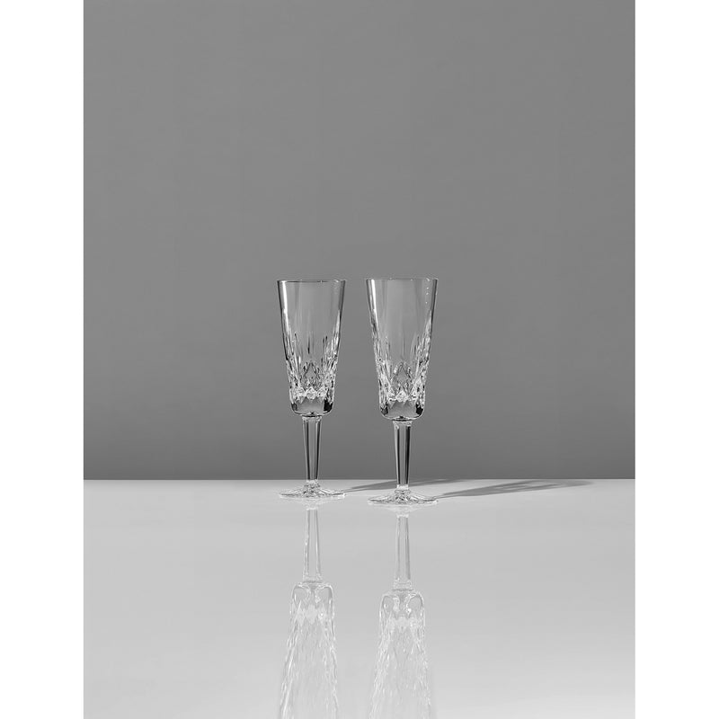 Waterford Lismore crystal flute set of two 225ml, imported from the UK
