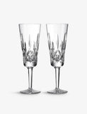 Waterford Lismore crystal flute set of two 225ml, imported from the UK