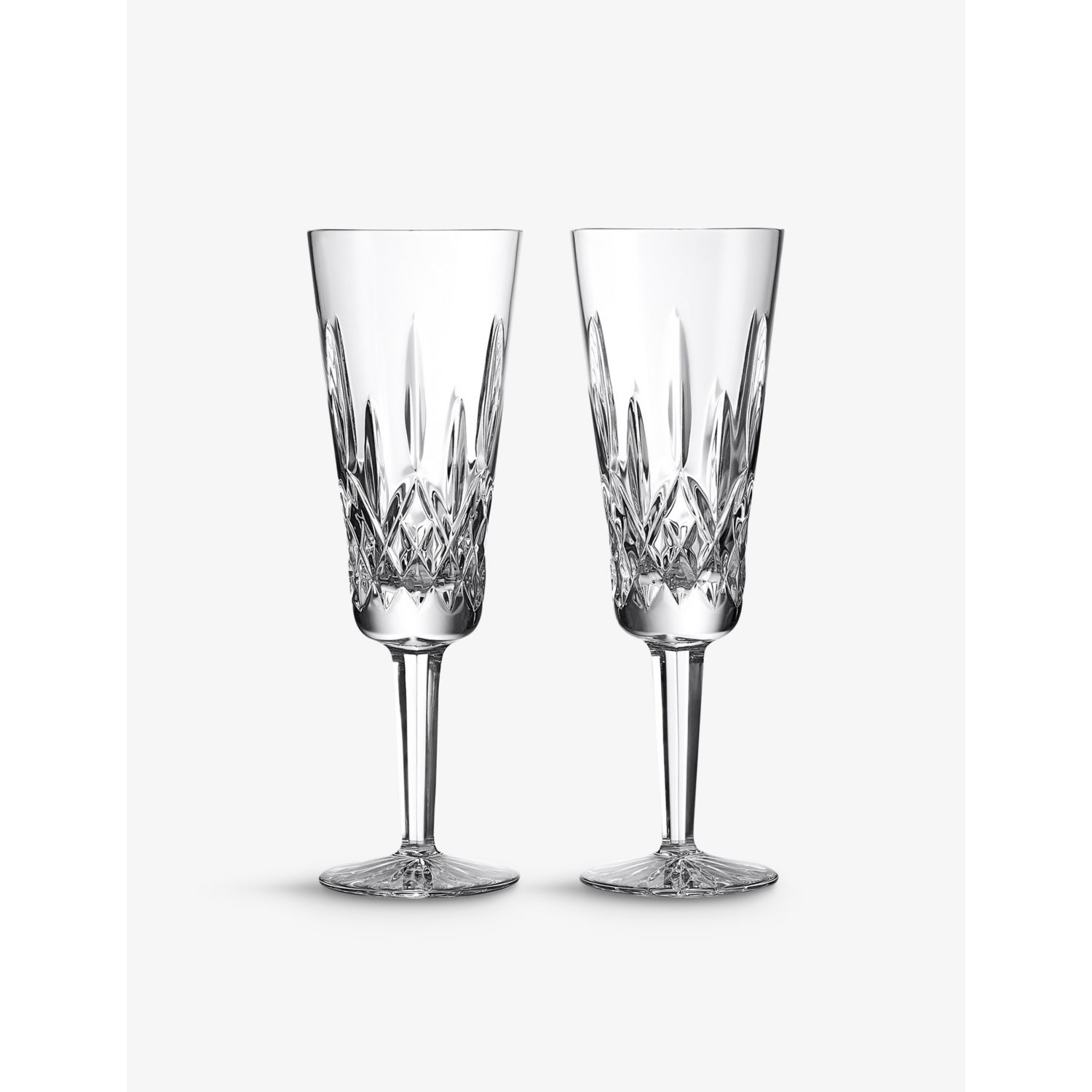 Waterford Lismore crystal flute set of two 225ml, imported from the UK